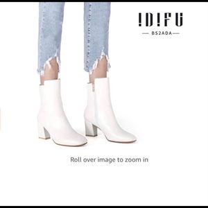 White ankle booties